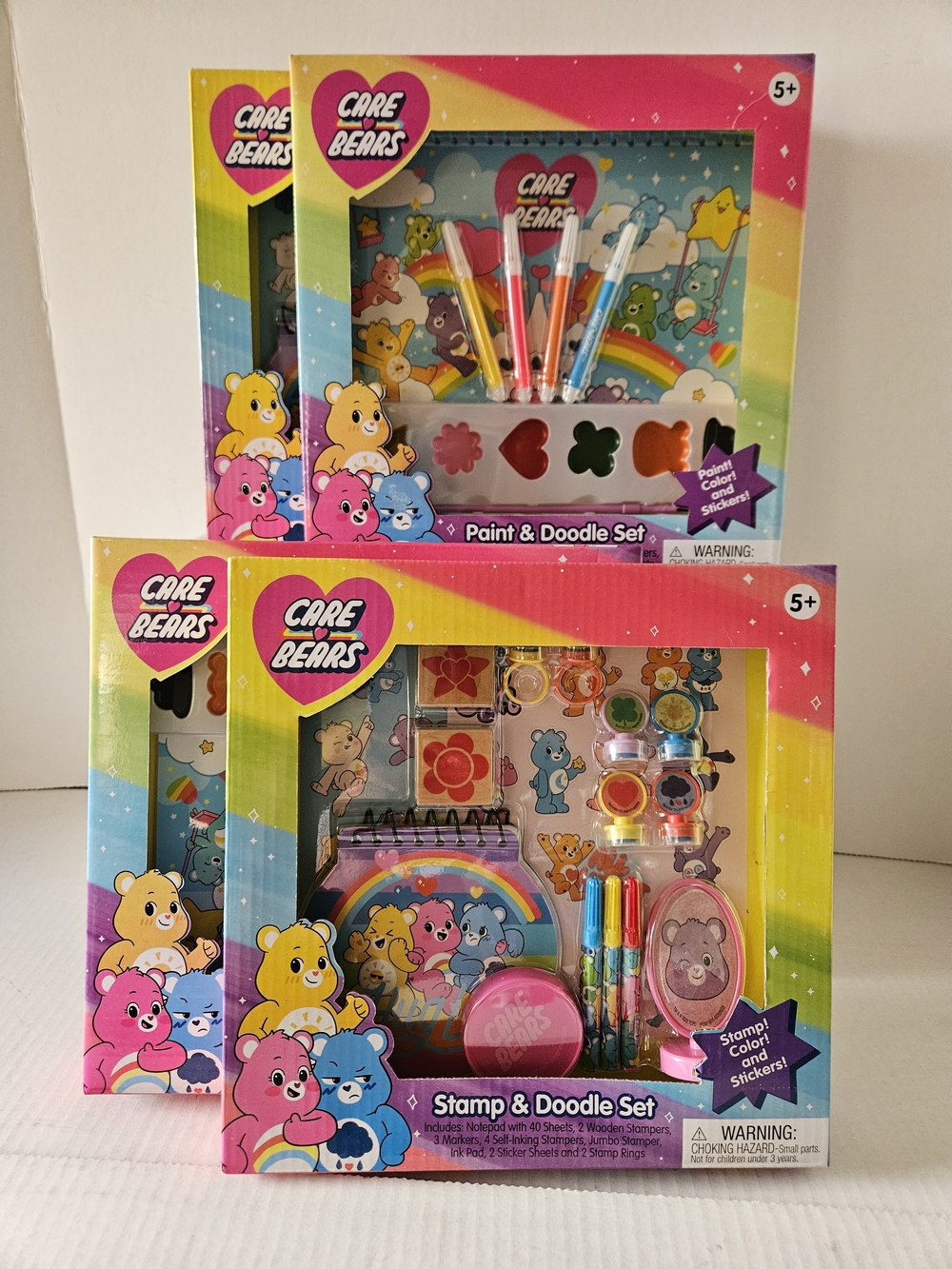 Care Bears Kids' Stamp/Paint & Doodle Set - Rainbow Colors. Set Of 4